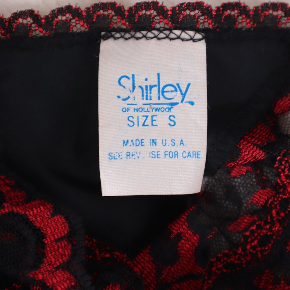 ❄️ Vintage Shirley Red Black Lace Bodysuit Lingerie Nightgown Babydoll Sexy Sm - Picture 7 of 8